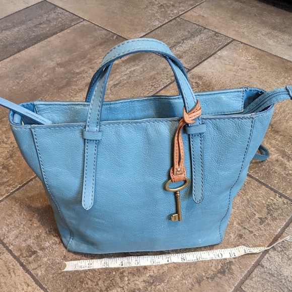 Fossil Camilla Convertible Leather Backpack Teal Blue - Picture 4 of 13